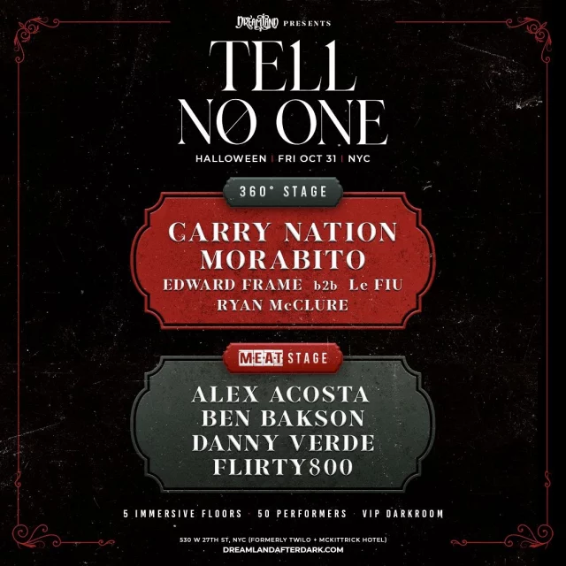 🎃HALLOWEEN IN NEW YORK!🎃
This is going to be EPIC! - TELL NO ONE - at the former TWILO! Register for presale at DREAMLANDAfterDark.com
See you there!

#djalexacosta #aaontour #meatnycundergroundparty #meatnyc #dreamlandpride #halloween #twilonyc