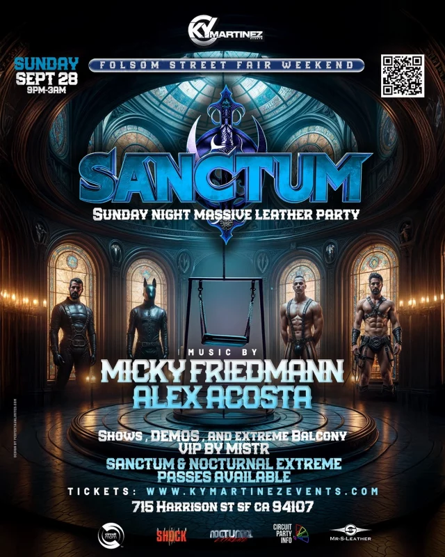 This Sunday Folsom Street Fair Weekend!! See you all at SANCTUM!!

Tickets: https://www.eventim.us/event/SANCTUM-FOLSOM-WEEKEND-MASSIVE-SUNDAY-NIGHT-PARTY/643037

#djalexacosta #aaontour #folsomfairweekend #sanctum