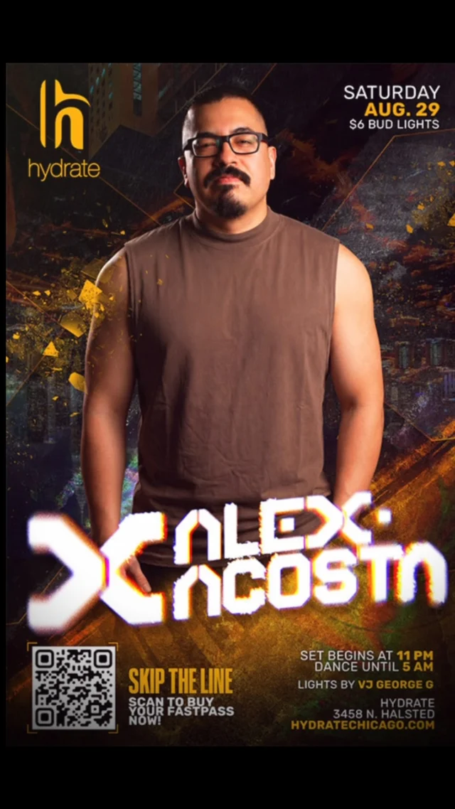 THIS SATURDAY @ HYDRATE CLUB, CHICAGO!

#djalexacosta #aaontour #hydratechicago #chicagonightlife #boystownchicago