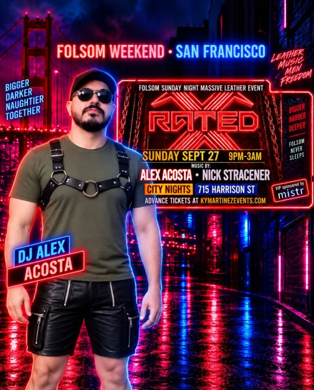 SAN FRANCISCO - THIS SUNDAY! And this is my ONLY 2026 performance there, don’t miss out on it! See you at RATED-X 😈

#djalexacosta #aaontour #folsomstreetfair #leatherparty #ratedxsf